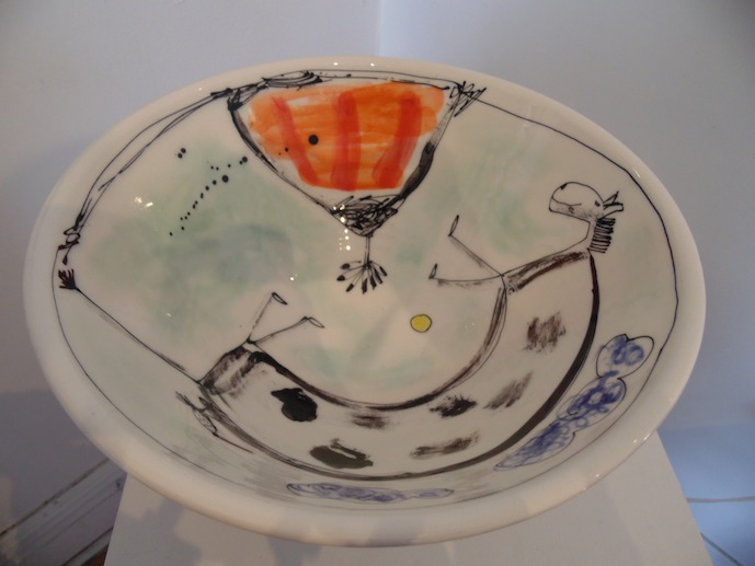 Peter Henderson | Animal and Hill | Pottery | Large Bowl Inside | McATamney Gallery | Geraldine NZ